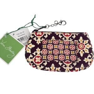 NEW Vera Bradley Clip Zip ID Case Medallion COIN PURSE Mini Card Wallet 5.5” NWT